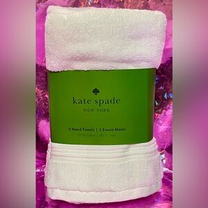 Kate Spade New York ♠️ Classic White Hand Towels (2) pack sealed New